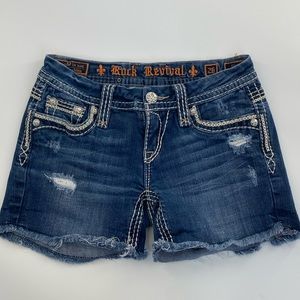 Rock Revival Denim Mena Shorts Size 26